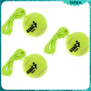 3Pcs Rubber Elastic Tennis Ball With Cord For Tennis Trainer Green
