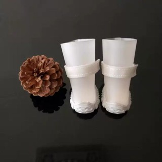 ☋♟☢Dog rain boots set of 4 shoes Bichon Teddy Schnauzer anti-dirty shoe cover for small dogs waterp