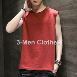 【Pre-sale】【COD】✘Pure cotton sleeveless t-shirt men's summer vest waistcoat trendy knitted loose fitn