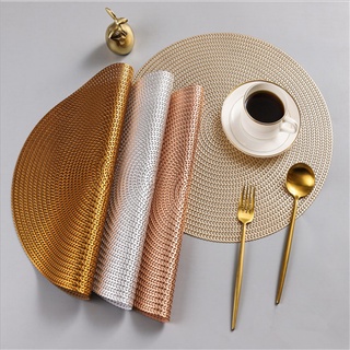 Elegant Placemats Heat-Resistant Dining Table Placemat Round Design Insulation Pad
