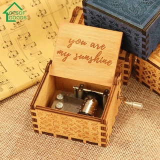 ❍❀"You Are My Sunshine" Wood Hand Cranked Music Box Ornament Gifts