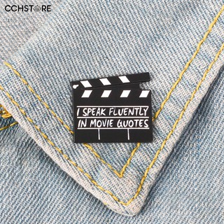 Fashion Creative Movie Clapboard Enamel Brooch Pin Unisex Jacket Collar Badge (3)