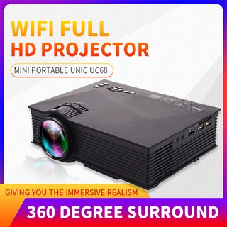 Projector Mini Wireless 1080P HD Full Wifi Projector Movie Home Portable Projector UC68