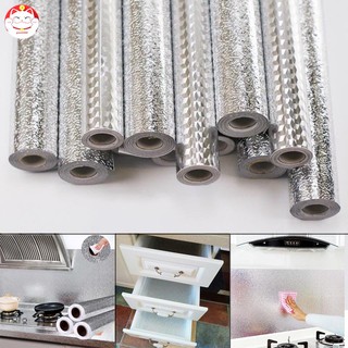 Kitchen Wall Sticker Aluminum Foil Waterproof Removable Self Adhesive Oil Proof Wallpaper