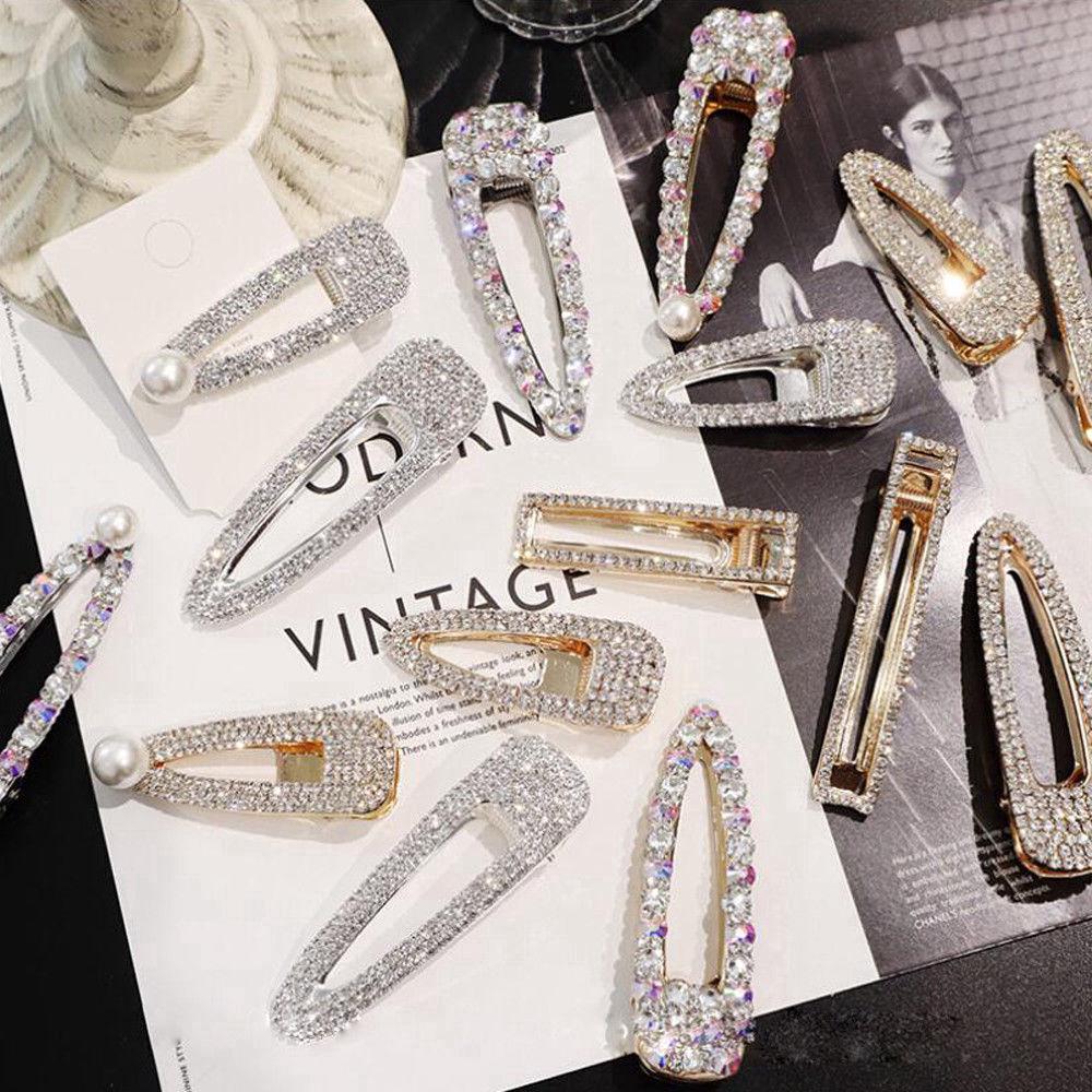 [24Hs Delivery] Girls Crystal Hair Clip Snap Barrette Hairpin Bobby (6)