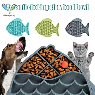 Dog Cat Slow Feeder Mat Pet Slowing Eating Trainer Fish-shaped Anti-Slip Licking Food Dispenser Pet Supplies