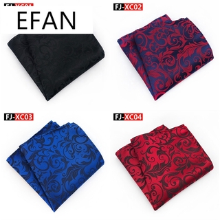 EFAN Fashion 25X25cm Men's Pocket Square Silk Handkerchief Paisley Floral Hanky
