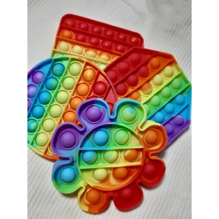 Rainbow Colored Push Pop It Fidget Toy Bubble Stress Relief Toy