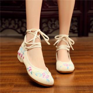 Chinese Style Embroidery Flats Canvas Shoes Oxfords Casual Shoes