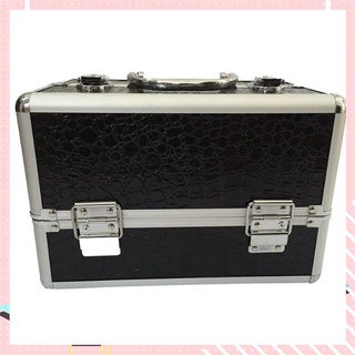 【Available】Women Aluminum Alloy Cosmetic Case Professional Multilayer Make up Box