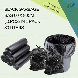 DISPOSABLE 60X80CM BLACK GARBAGE BAG/TRASH BAG 80liters