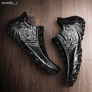 ❆❅VQGT winter crocodile pattern high-top men s shoes leather Martin boots leather boots men s boots