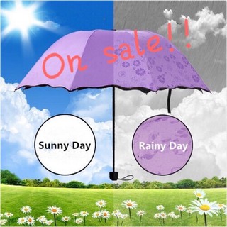 Folding Sun / Rain Windproof Flowering Umbrella Anti-UV