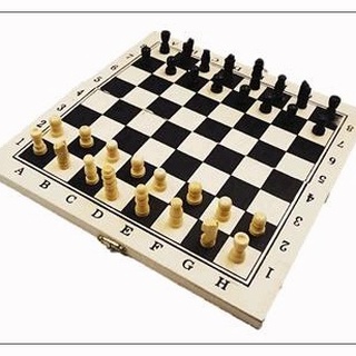 Folding Wooden Chess Board Pieces Set Board Game