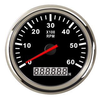 Car Boat Motorcycle Digital Tachometer Diesel Gasoline Engine RPM Gauge LCD Hourmeter Display 6000/