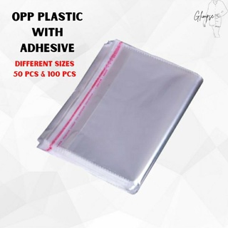 50 and 100 PIECES OPP PLASTIC WITH ADHESIVE TAPE (DIFFERENT SIZES)