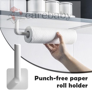 Kitchen Self-adhesive Accessories Under Cabinet Paper Roll Rack Towel Holder Tissue Hanger Storage Rack 1pcs