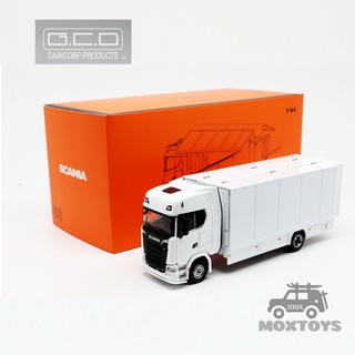 GCD 1:64 Scania S730 Double Deck Gull Wing Tow Truck White LHD w/Decals Diecast Model Car