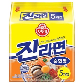 ✓✳Ottogi Jin Ramen Mild or Spicy Multipack Noodles 5pcs 120g