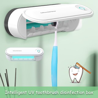 Smart Drying Toothbrush Disinfection Box Five Punch-free Anti Bacterial Durable UV Light Ultraviolet Wall Mounted Holder Case