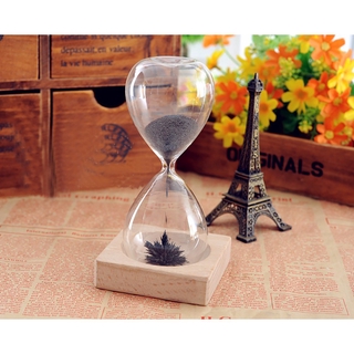【Special offer】Stress Releiver Magnetic Hour Glass With Wooden Base - Best to Gift Awaglass Hand-blo