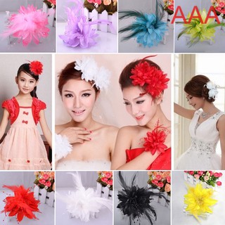 [COD]Fashion Flower Feather Bead Corsage Hair Clips Fascinator Bridal Hairband Brooch Pin