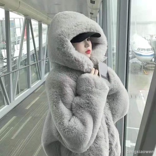 Korean Version Wool Lamb Coat Women Winter Quilted Thick Furry Autumn Plush Imitation Mink Rex Rabbit Fur Trendy