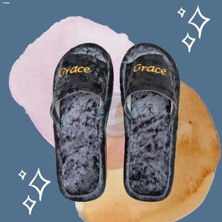 RAIN SHOE⊕Velvet Indoor Slippers Personalized With Word | Part Two | Embroidered Tsinelas Pambahay