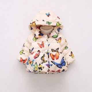 【Krystal1】Infant Toddler Baby Girls Winter Autumn Warm Butterfly Kids Toddler Jacket Coat