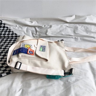Korean Casual Simple Literary Fan Solid Messenger Bag Canvas Bag Fashion Bags#33531 (7)