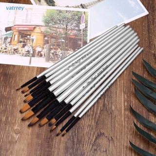 VA 12pcs/set Watercolor Gouache Paint Brushes Wooden Handle Nylon Hair Painting Brush Drawing Art Supplies