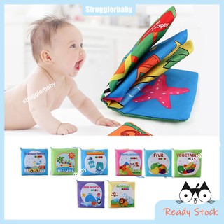 Infant Baby Soft Cloth Book Rustle Sound Kid's Early Education Books for Toddler Baby