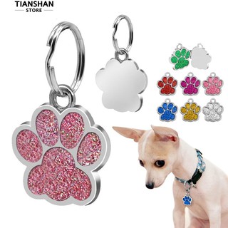 tianshan😹 Jewelry Gift Mini Paw Pattern Dog Cat Safe Collar ID Tag Pendant