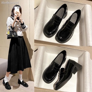 ☸✘High heels sweet and cool Mary Jane shoes British style small leather shoes loafers jk shoes singl