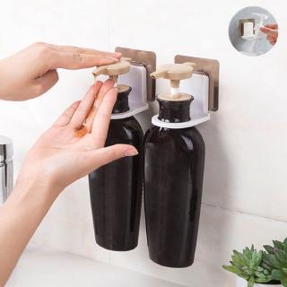 【Ready Stock】 Sticky Bathroom Wall Shampoo Organizer Hook Shower Soap Bottle Hanging Holder