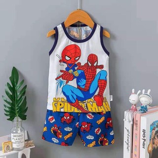 Baby Kids Dinosaur Wear Fashion Spider Terno Wear T Sando+Short For Boys Set Clothing (1)