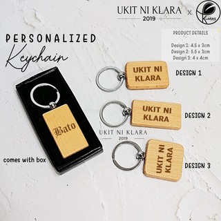 Ukit ni Klara - Wooden Keychain with box (Personalized) | Laser-Engraved | Customized | Key Holder