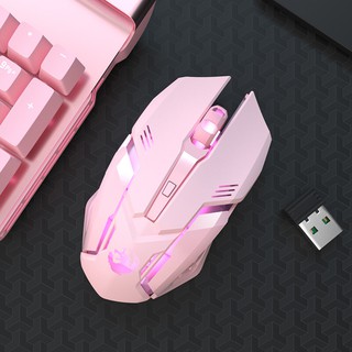 Pink girl heart-shaped cute fashion computer notebook gaming wireless mouse rechargeable wireless photoelectric bluetooth mouse mute LED backlight mouse USB photoelectric ergonomic gaming mouse PC computer iPad laptop