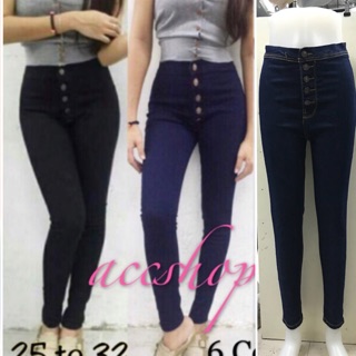 cod 7color 5button high waist Joni jeans skinny stretchable