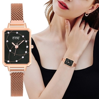 Fashion Women Magnet Buckle Rectangle Diamond Watches Luxury Quartz Wrist Watches