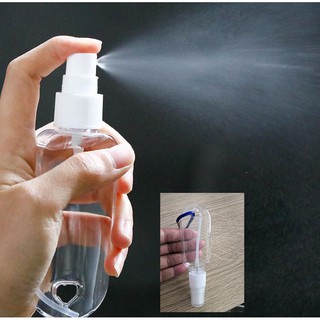 10PCS 50ml Spray Bottle Keychain Portable Alcohol Bottles Empty Hand Sanitizer Empty Holder with Hook (1)