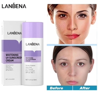 LANBENA Purple Whitening Uv Sunscreen Cream SPF50+ Face Sunblock Body Sun Protection Solar Lotion