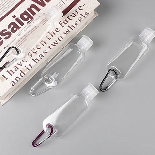 50ML Portable Alcohol Spray Bottle With Hook Empty Hand Sanitizer Empty Holder Hook Keychain Travel Bottles (6)