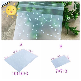 100pcs Frosted Cute Dots Plastic Pack Candy Cookie Soap Packaging Bags Cupcake Wrapper Self Adhesive Sample Gift Bag 7cm