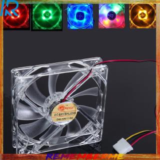 （COD）120mm PC Computer Clear Case Quad 4 LED Light CPU Cooling Fan 12cm【REM】