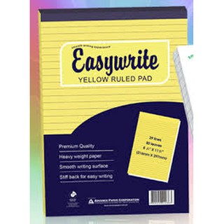 Easywrite Yellow Pad 80lvs 216mmx297mm sold per pad