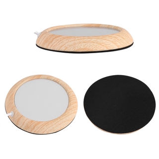 USB Wood Grain Cup Warmer Heat Beverage Mug Mat Keep Drink Warm Heater Mugs Coaster (7)