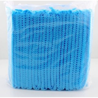 100Pcs Disposable Protective hat blue Caps Hair Net Non-Woven Hair Cover for Laboratory Nurse Cooking Food Service Hygiene