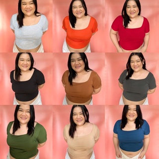 AUBREY PLUS SIZE KNITTED SQUARE NECK TOP
