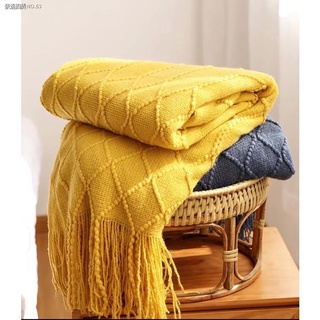 ๑♣ZigZag Knitted Nordic Style Knit Throw Blanket for Bed, Sofa, Car, Travel
